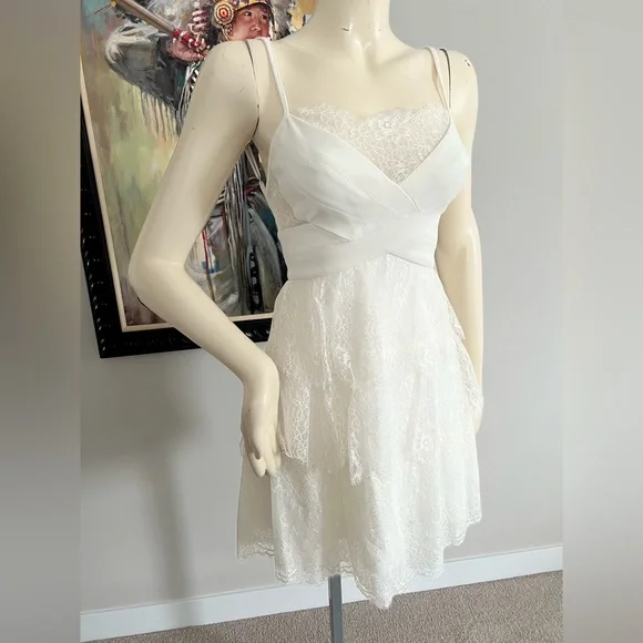 NWT BCBGMaxAzria “Josanna” White Lace Mini Dress 🤍 - Picture 5 of 16